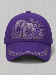 Unisex Alzheimer's Awareness Elephant Print Cap