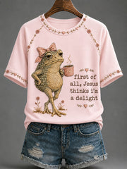 Women's 'Jesus Thinks I'm A Delight' Printed Casual T-Shirt