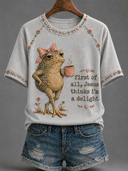 Women's 'Jesus Thinks I'm A Delight' Printed Casual T-Shirt