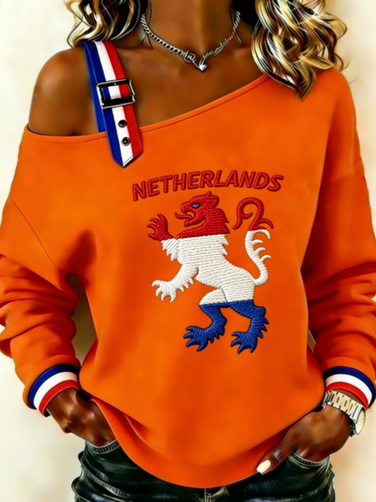 Dames Konings Dag Nederlandse Republiek Leeuw Nederland Vlag Sweatshirt