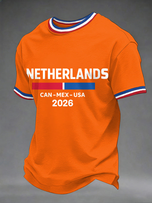 Heren Nederland Print Cadeau Voor Voetbalfans Casual Tee