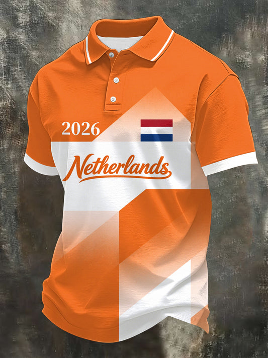 Heren Nederland Print Cadeau Voor Voetbalfans Casual Top