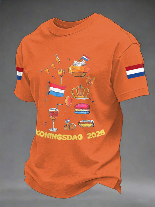 Casual heren koningsdag print