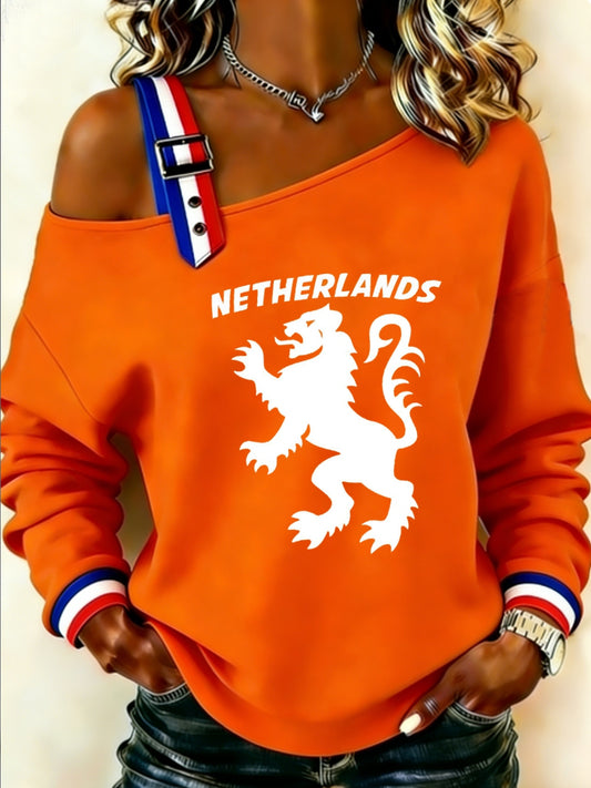 Dames Koningsdag Nederlandse Republiek Leeuw Nederlandse Vlag Sweatshirt