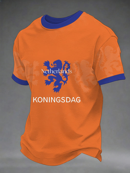 Heren T-shirt met korte mouwen voor Koningsdag