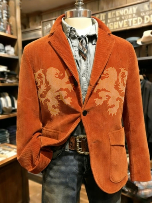 Heren Koningsdag-print casual pak met revers