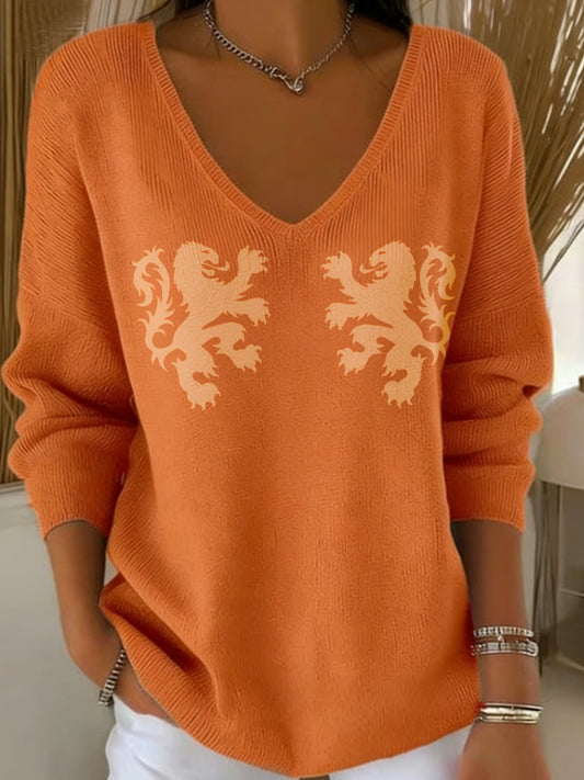 Dames Koningsdag V-hals ribtop