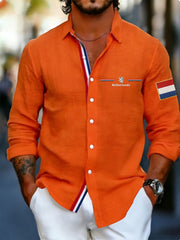 Koningsdag wafelshirt voor heren