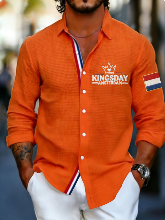Heren Koningsdag Wafelshirt
