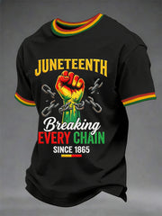 Men's Juneteenth Breaking Every Chain Since 1865 Print Casual Tee