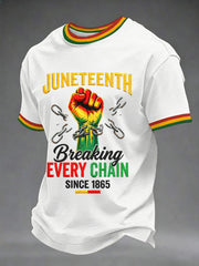 Men's Juneteenth Breaking Every Chain Since 1865 Print Casual Tee