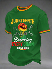 Men's Juneteenth Breaking Every Chain Since 1865 Print Casual Tee