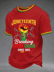 Men's Juneteenth Breaking Every Chain Since 1865 Print Casual Tee