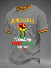 Men's Juneteenth Breaking Every Chain Since 1865 Print Casual Tee