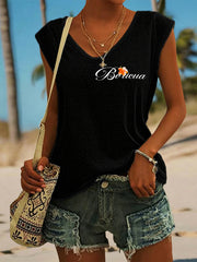 Women's Puerto Rico Print Vacation Vest Top
