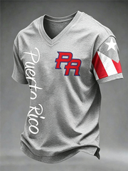 Men's Puerto Rico Printed V-neck T-shirt