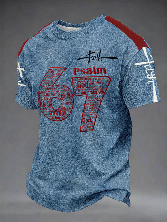 Christian Bible Verse (Psalm 67) Men's/Unisex Casual T-Shirt