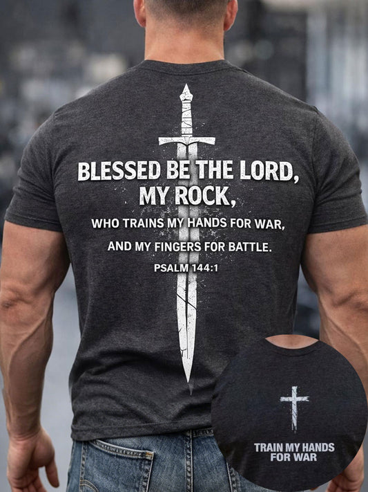 Men's Faith Saint Michael Defend Us In Battle Printed T-shirt