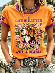 Women's Life Is Is Better With A Beagle Short-sleeved T-shirt