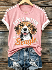 Women's Life Is Is Better With A Beagle Round Neck T-shirt
