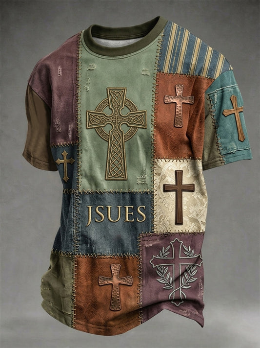 Men's Christian Cross Print Tee