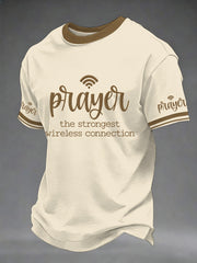 Men's Prayer The Strongest Wireless Connection Print Tee