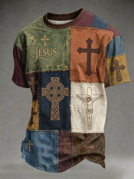 Men's Christian Cross Print Tee