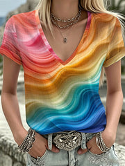 Women's Pride Month Print V-Neck Casual T-Shirt
