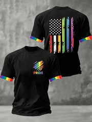 Men's LGBT Rainbow Month Rainbow Flag Art Print Short Sleeve T-shirt
