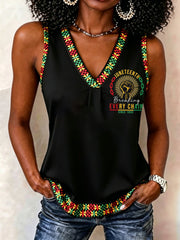 Women's Juneteenth Breaking Every Chain Since 1865 Print Casual Vest