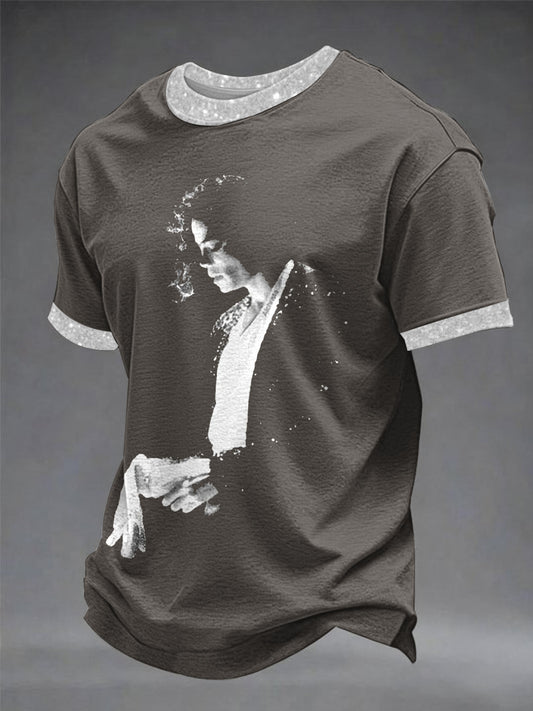 Men's Pop Music Character Printed T-shirt