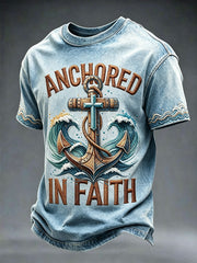 Men's 'anchored in faith' T-shirts