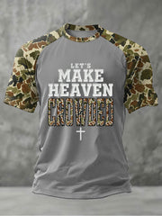 Men's Camouflage Let's Make Heaven Crowded Print Casual T-Shirt