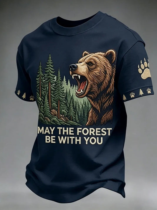 Men's May The Forest Be With You Printed Casual T-Shirt