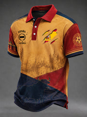 Men's Spanish Football Print Casual Top