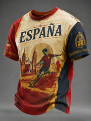 Men's Spanish Football Printed T-shirt