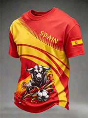 Men's Gift For Spain Soccer Fans Print Casua Tee