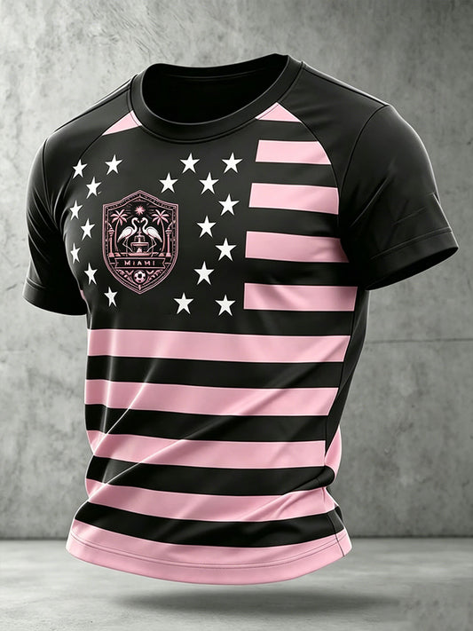 Men's Soccer Print Casual T-Shirt
