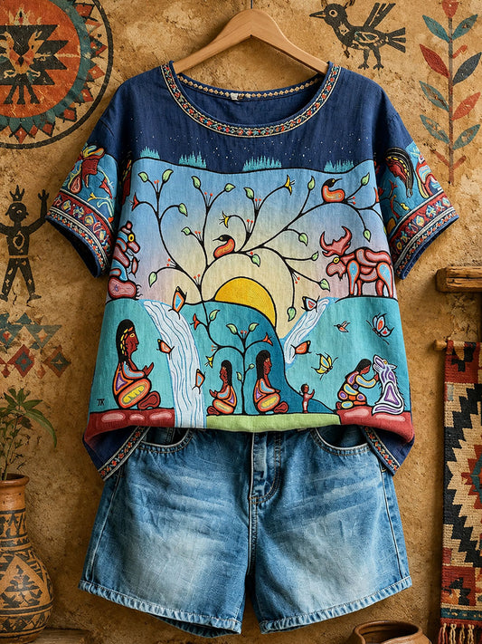 Women's Native Art Print Tops