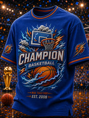 Men's Gift For Basketball Fans Print Casual Short Sleeve T-shirt