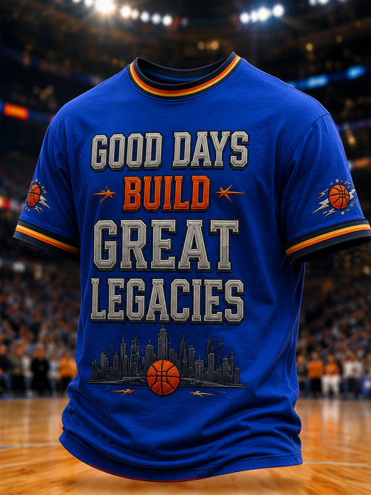 Men's Gift For Basketball Fans Print Casual Tee