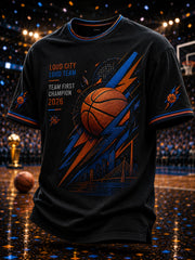Men's Gift For Basketball Fans Print Casual Short Sleeve T-shirt