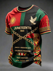Men's Juneteenth Design Printed T-shirt