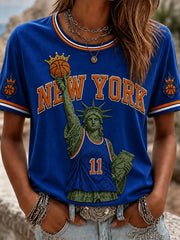 Women's Classic Basketball Fan Graphic Short Sleeve T-shirt
