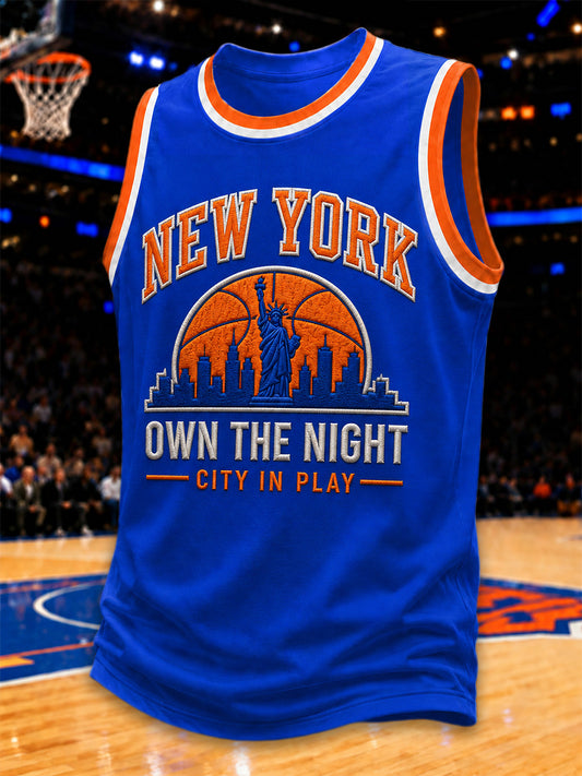 Men's GO NEW YORK GO! Gift For Basketball Fans Print Casual Vest