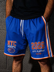 Men's Retro New York City Street Basketball Graphic Shorts