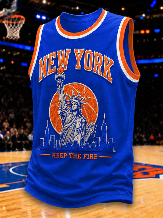 Men's GO NEW YORK GO! Gift For Basketball Fans Print Casual Vest