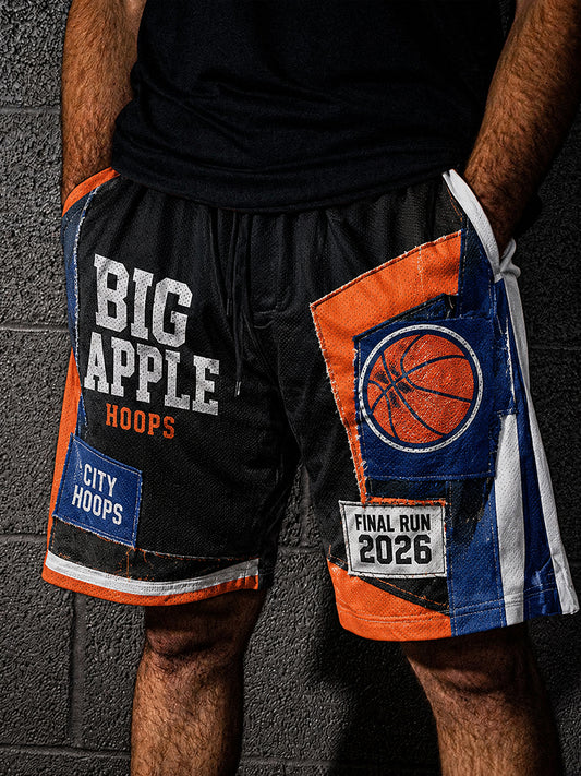 Men's Retro New York City Street Basketball Graphic Shorts