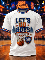 Men's Let's Go Boys Gift For Basketball Fans Print Casual Tee
