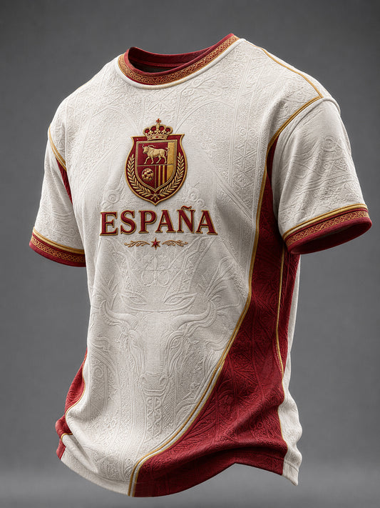 Men's Spanish Football Printed T-shirt